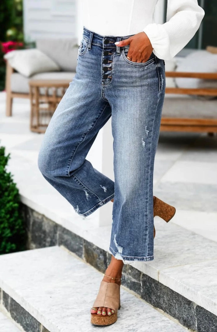 Judy Blue High Waisted Cropped Denim Jeans