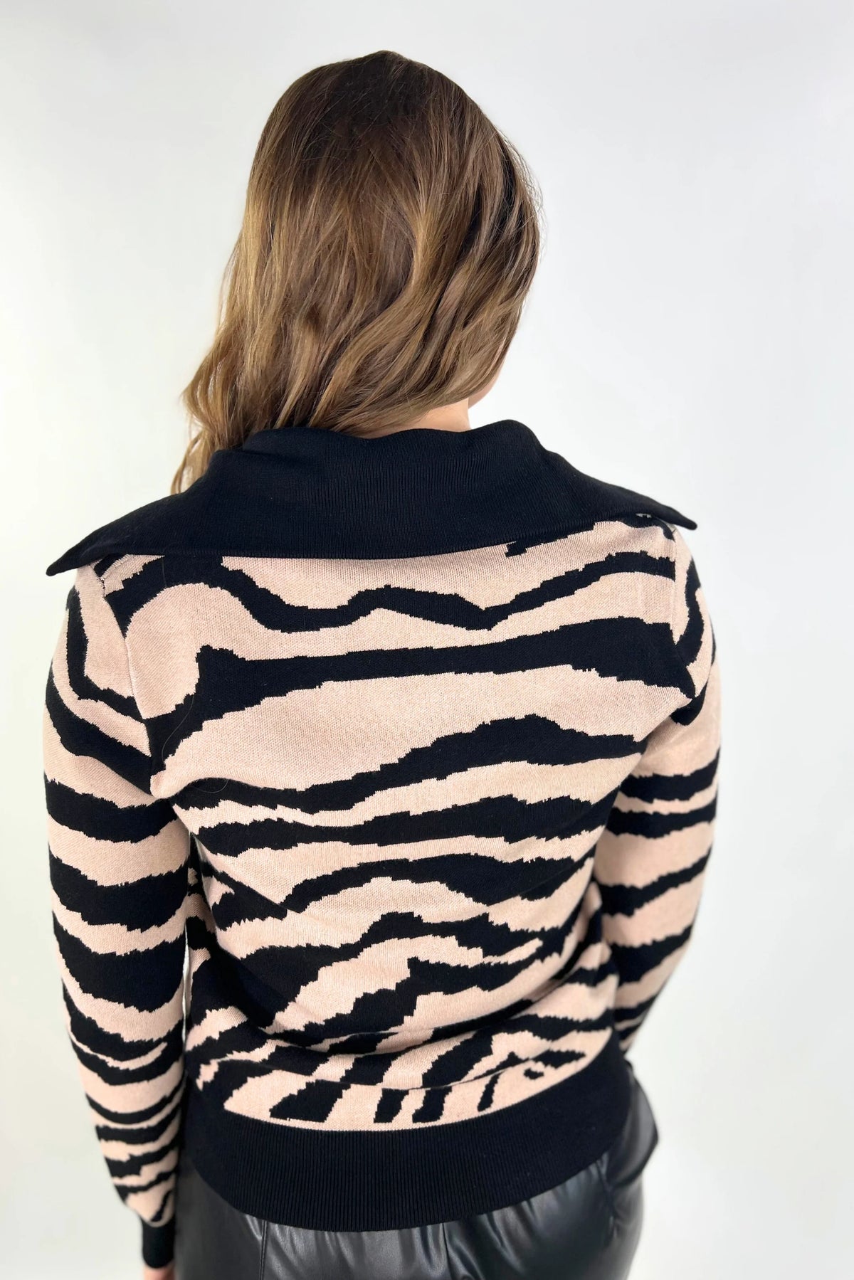 Zuri Zebra Quarter Zip Pullover