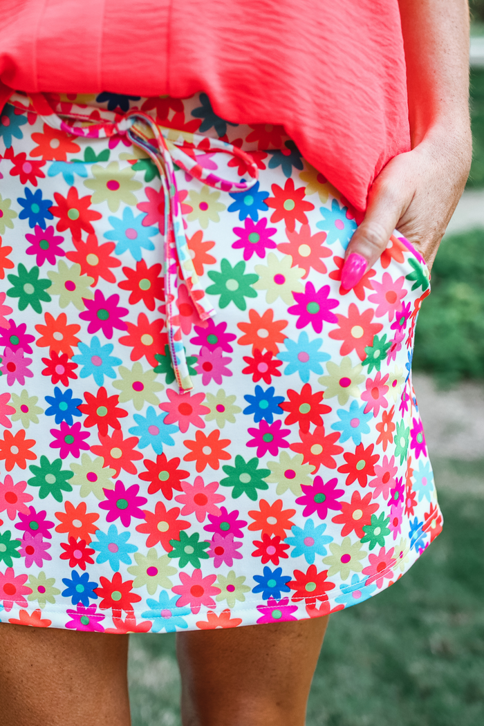 Bright Blooms Floral Skort